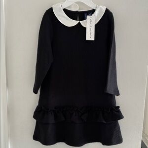 Janie and Jack Black Dress with White Collar